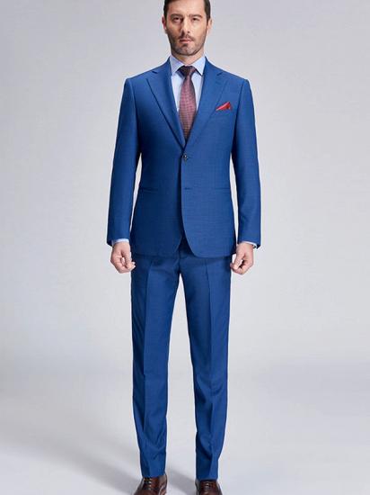 Jakob Romantic Plaid Royal Blue Mens Suits for Business_1