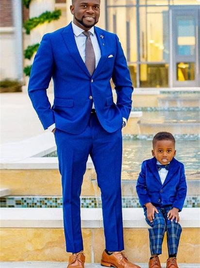 Royal Blue Peaked Lapel Best Fitted Wedding Groomsmen Suits_1