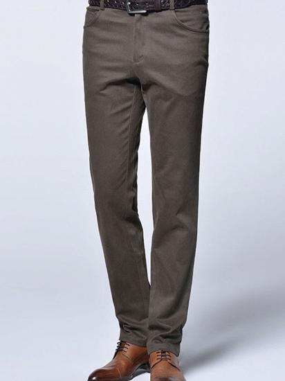 Brown Cotton Slim Fit Fashionable Casual Pants for Men_2