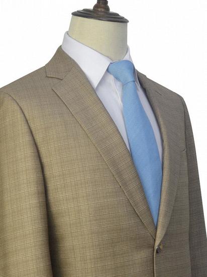 Stylish Khaki Small Check Leisure Suits for Men | Two Button Mens Suits Online_3