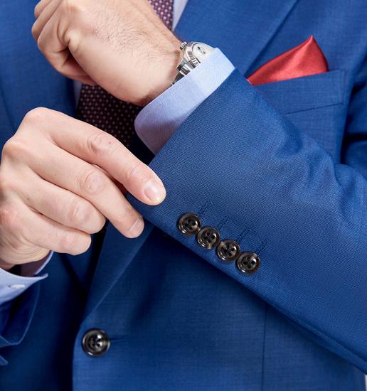 Jakob Romantic Plaid Royal Blue Mens Suits for Business_8