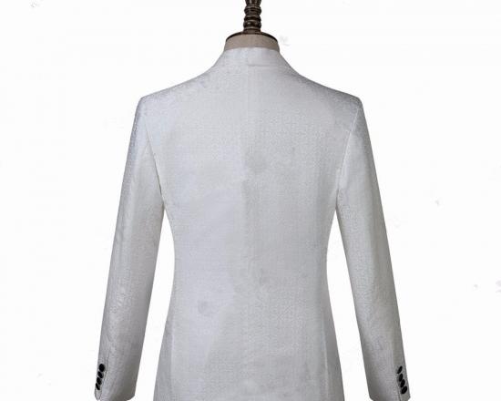 Devin White Jacquard Knitted Button Fashion Wedding Suit_2