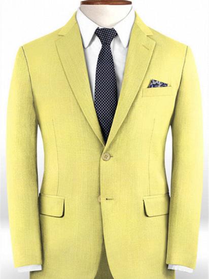 Yellow Fashion Prom Suits | Comfortable Two Pieces Tuxedo for Sale_1