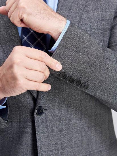 Advanced Grey Plaid Mens Suits for Business | Peak Lapel Modern Suits for Men Sale_9