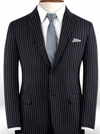 Dark Blue Striped Formal Men Suits Online | Business Slim Fit Tuxedo_1