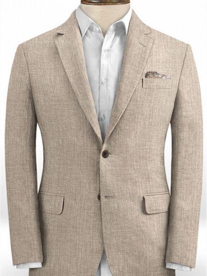 Linen Suits Notched Lapel Men Wedding Suits | Classic Grooms Tuxedos 2 Pieces Fit Grooms Suit_1