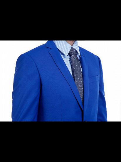 Premium Three Flap Pockets Notch Lapel Royal Blue Mens Suits_5