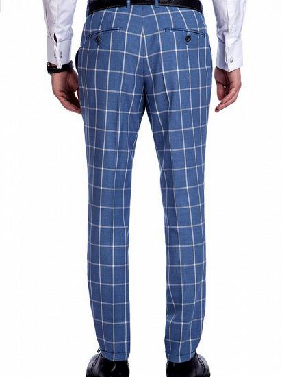 Light-colored Plaid Blue Fashionable Mens Suits for Formal_9