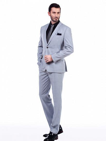 Affordable Notch Lapel Solid Light Grey Mens Suits Sale for Business_2