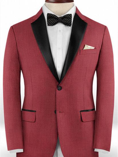 Slim Fit Red Two Pieces Tuxedos | Evening Party Prom Casual Two Pieces Men Suits_1