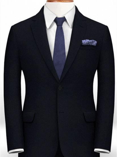 Dark Blue Latest Two Pieces Men Suits | Business Notch Lapel Tuxedo for Men_1
