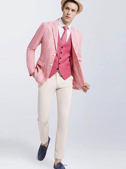 Fashionable Pink Casual Linen Blazer Jacket for Prom_3