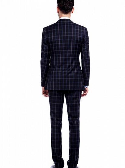 Jayson Stylish Grey Plaid Black Suits for Men_3