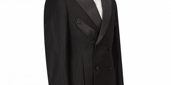 Gavin latest Design Black Double Breasted Peaked Lapel Best Fitted Men Suits_3