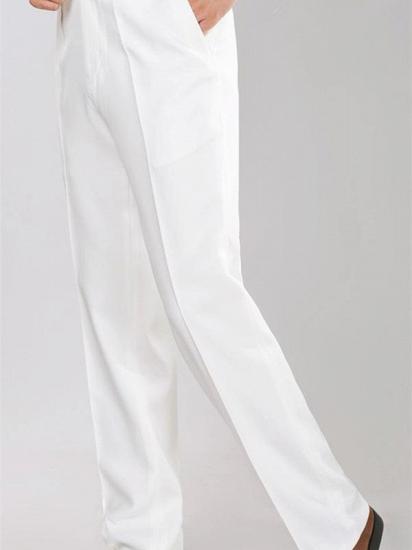 White Shawl Lapel Jacquard Groom Suits | Elegant Slim Fit Tuxedos for Wedding 2 Pieces_2