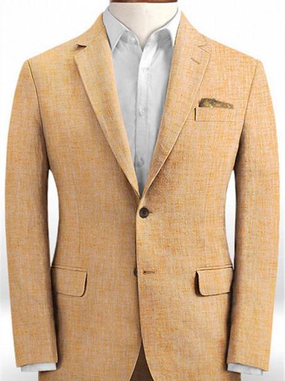 Causal Beach Linen Prom Suit | Newest Two Pieces Blazer Men Tuxedos_1