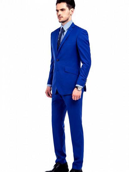 Premium Three Flap Pockets Notch Lapel Royal Blue Mens Suits_2