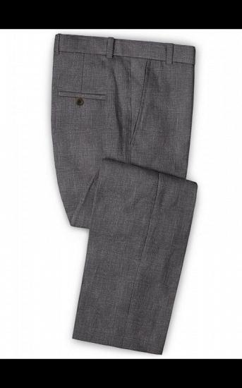 Moises Dark Gray Casual Linen Tuxedo | Slim Fit Simple Men Suits Blazer_3