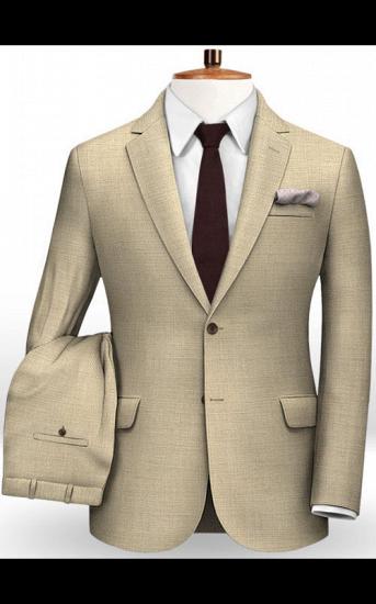 Khaki Wedding Groom Men Suits | Slim Fit Checker Tuxedo for Men_2