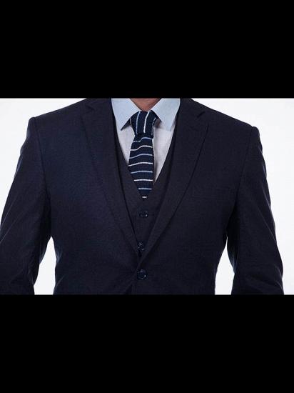 Premium Classic Three Piece Dark Navy Suits for Men_5