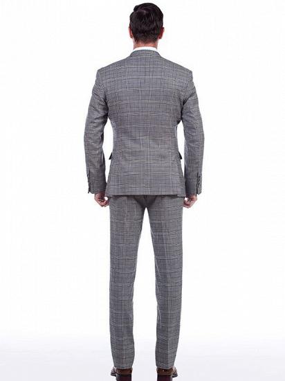 Dark Grey Checked Pattern New Arrival Formal Mens Suits for Business_3