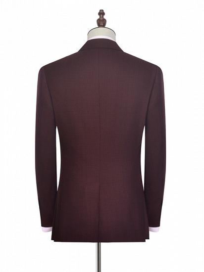 Peak Lapel Burgundy Suits for Men | One Button Business Suits for Formal_3