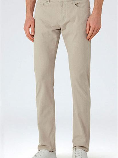 Khaki Cotton Casual Business Stretch Male Trousers_1